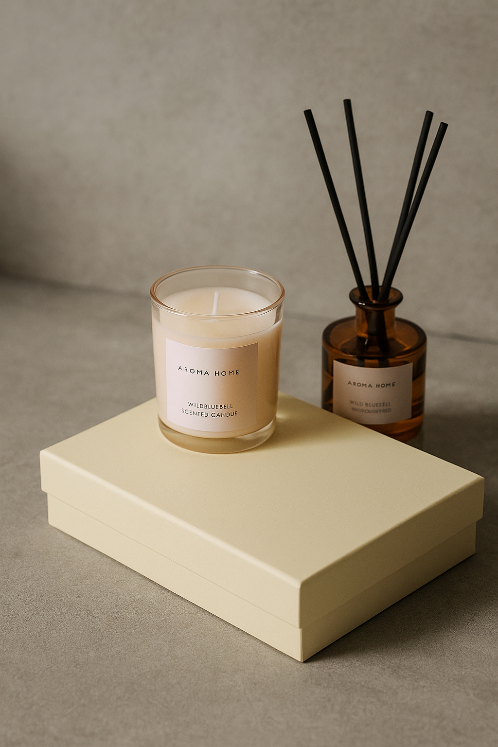 Aromatherapy Gift Box Set – Rattan Candle & Oil Diffuser