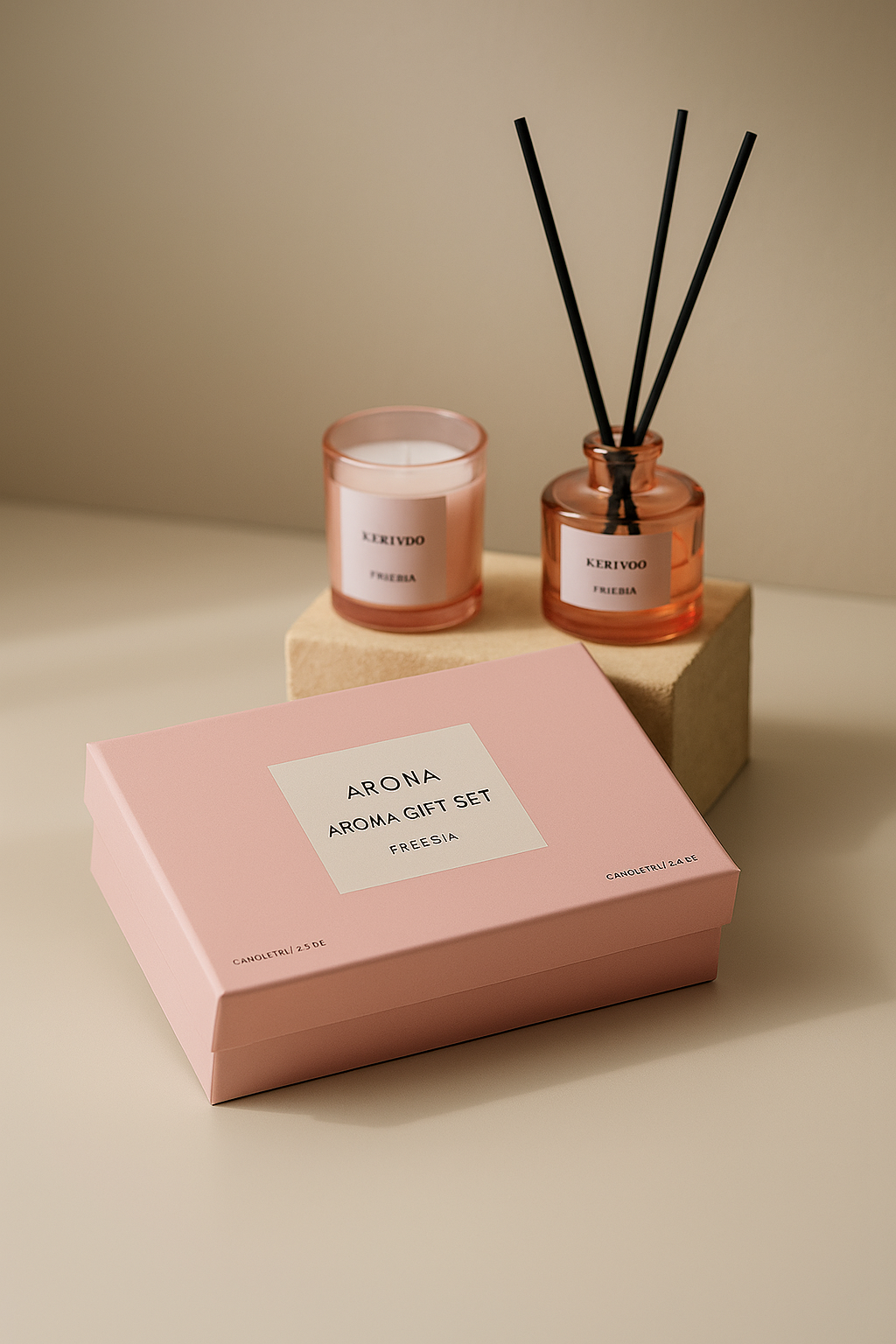 Aromatherapy Gift Box Set – Rattan Candle & Oil Diffuser