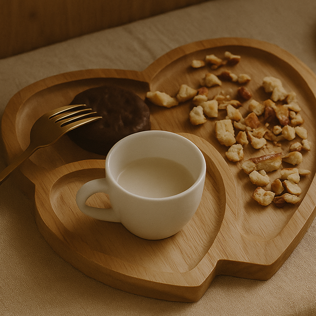 Heart-Shaped Wooden Snack Tray – Cheese & Dessert Board