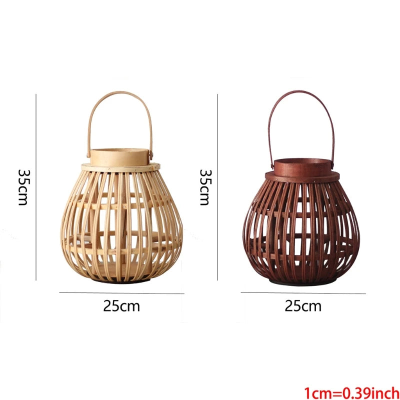 Bamboo Lantern Pendant Light – Vintage Natural Decor