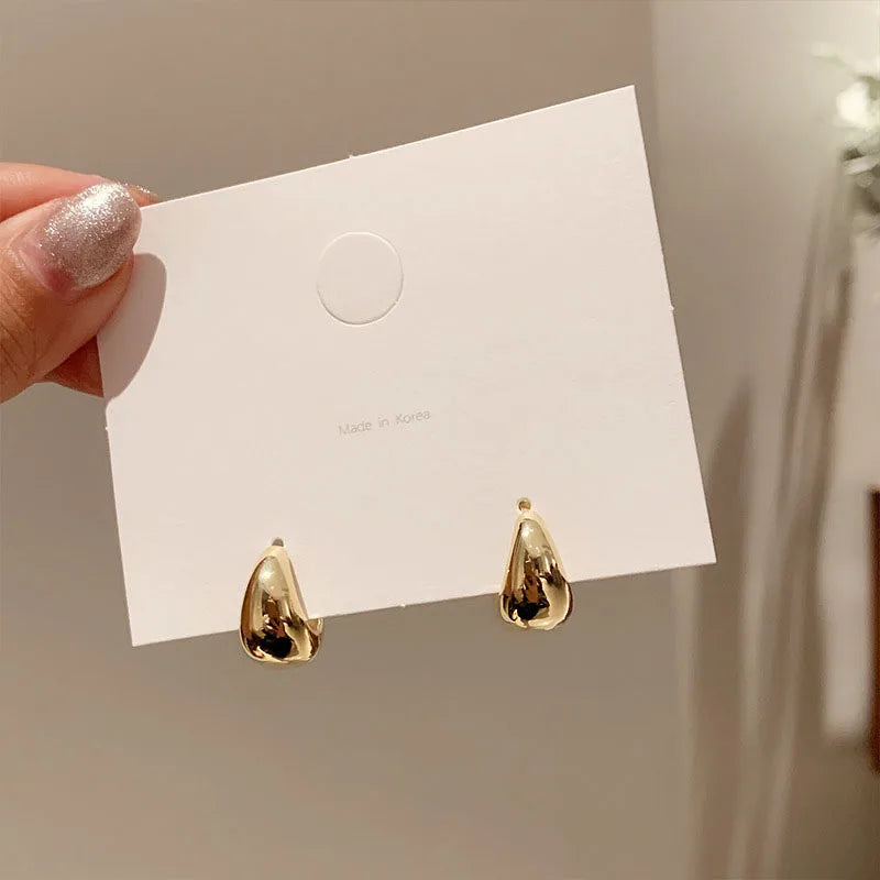Silver Teardrop Stud Earrings – 2-in-1 Cute & Minimalist Design