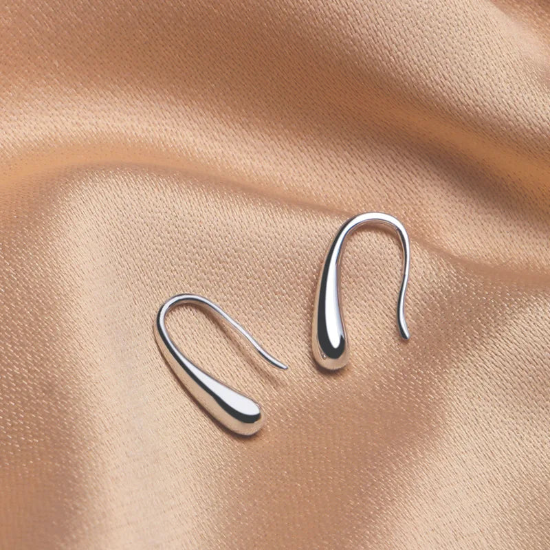 Silver Teardrop Stud Earrings – 2-in-1 Cute & Minimalist Design
