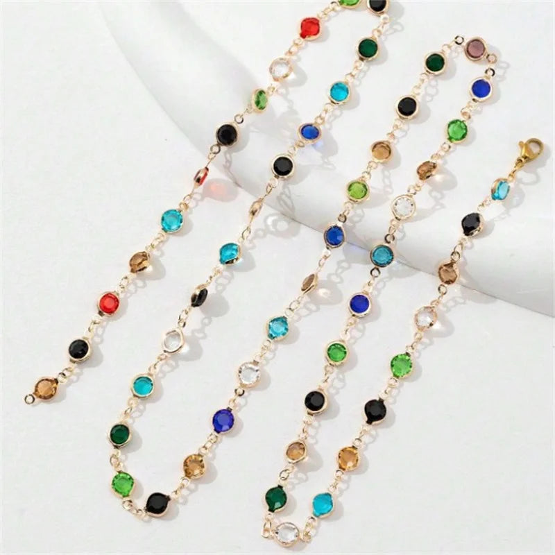 Boho Glass Bead Y-Necklace – Colorful Long Chain for Summer & Festivals