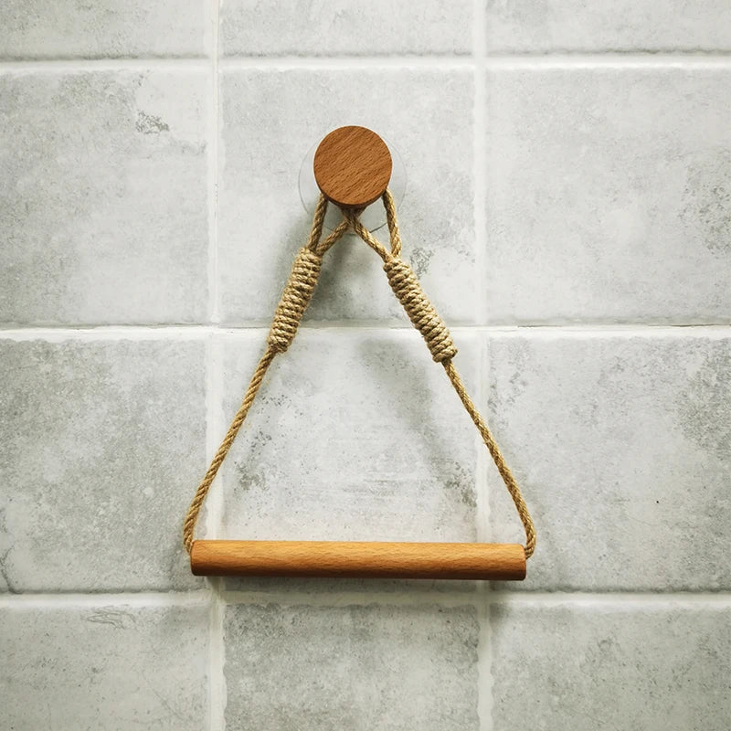 Wooden Wall-Mounted Toilet Paper Holder – Bathroom Accessory