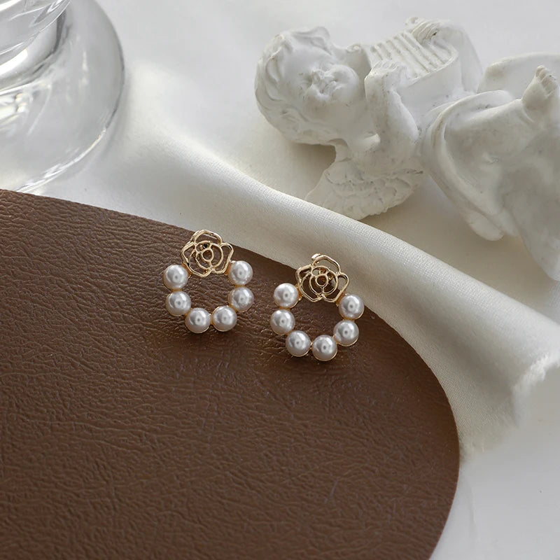 Minimalist Pearl Circle Earrings – Timeless & Versatile Women’s Jewelry