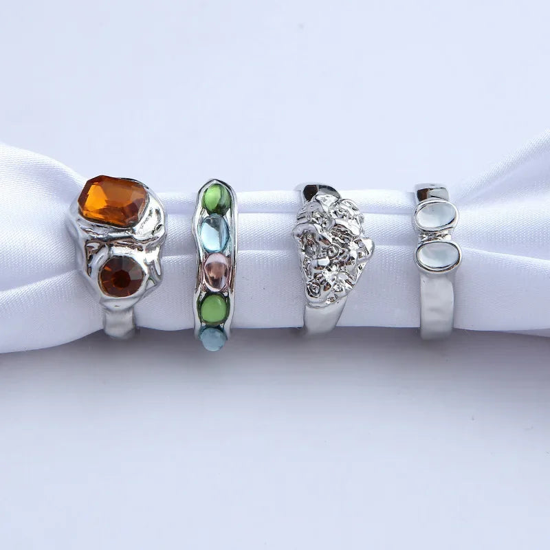 Brilliant Flow Ring Collection - 4-Ring Set