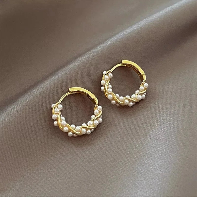 Minimalist Pearl Circle Earrings – Timeless & Versatile Women’s Jewelry
