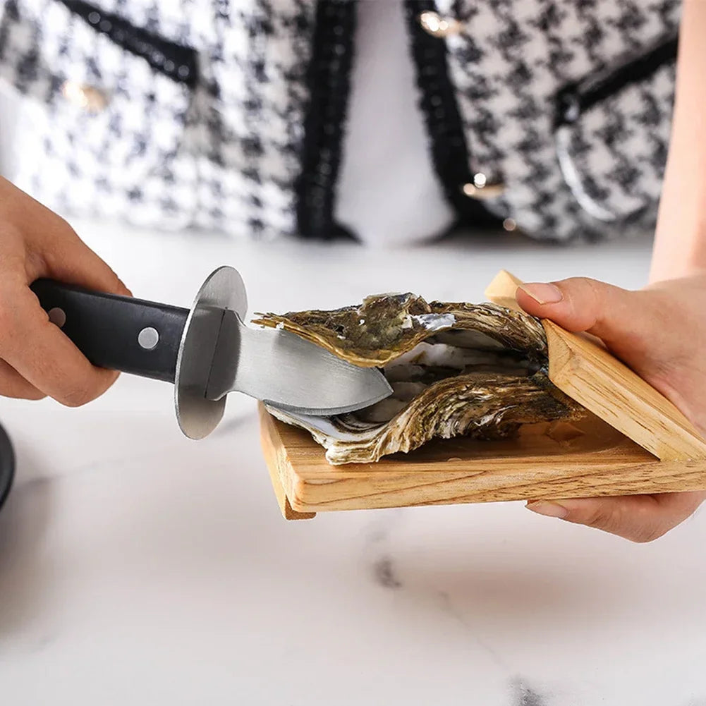 Premium Oyster Shucking Kit – Stainless Steel with Wood Handle