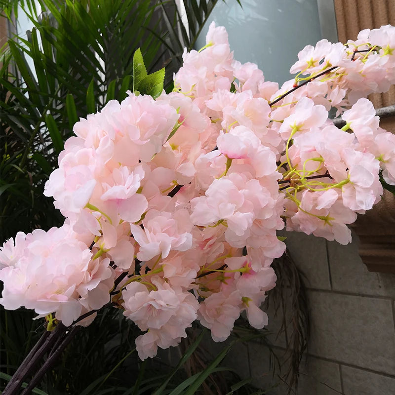 Artificial Cherry Blossom Branch – Soft Floral Decor for Living Room or Wedding