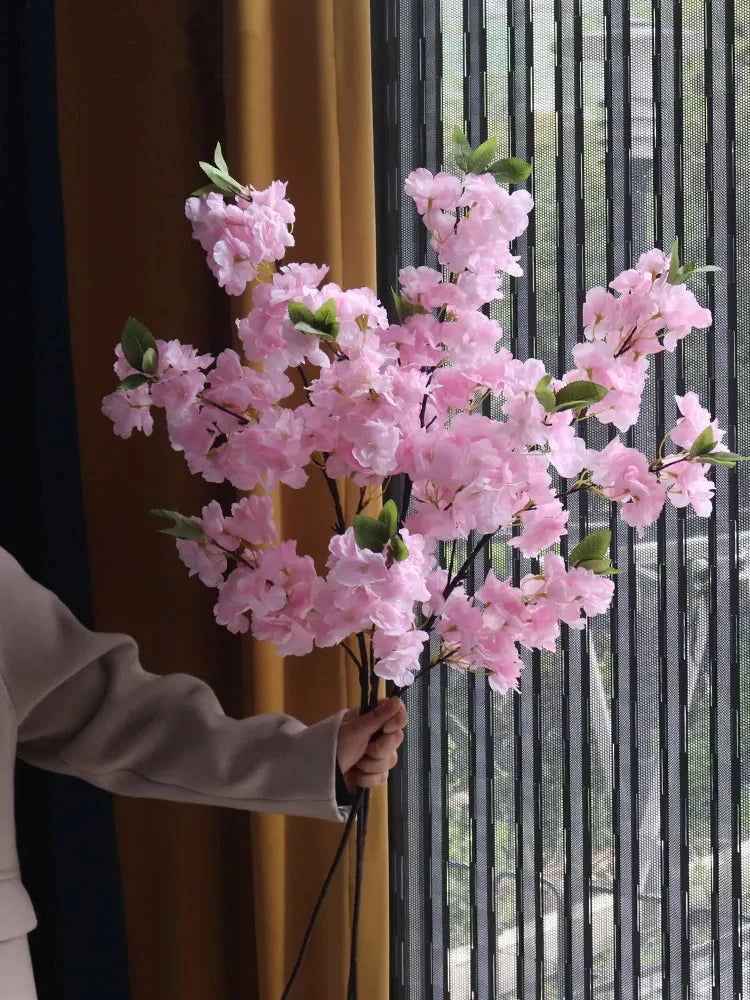 Artificial Cherry Blossom Branch – Soft Floral Decor for Living Room or Wedding