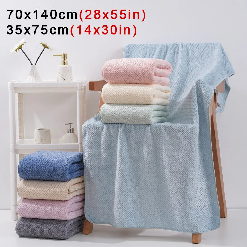 Ultra-Soft Coral Fleece Bath Towel