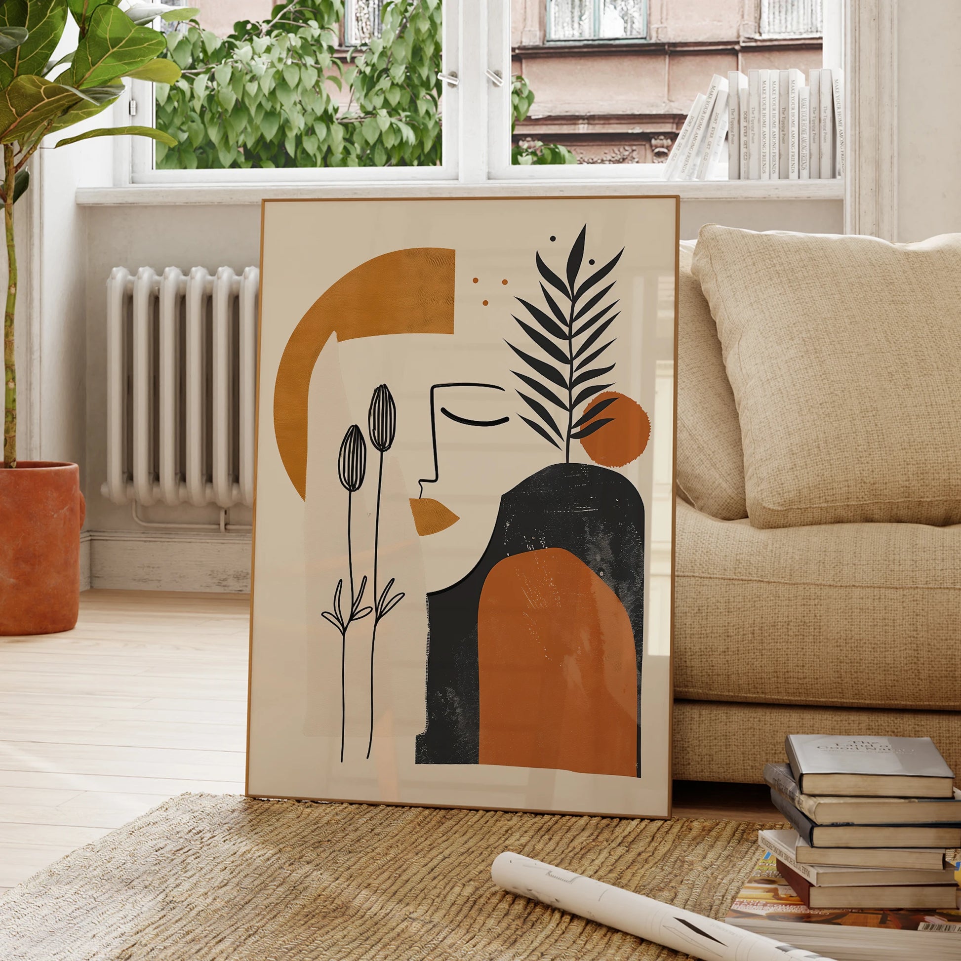 Modern Botanical Wall Art – Minimalist Abstract Plant Print