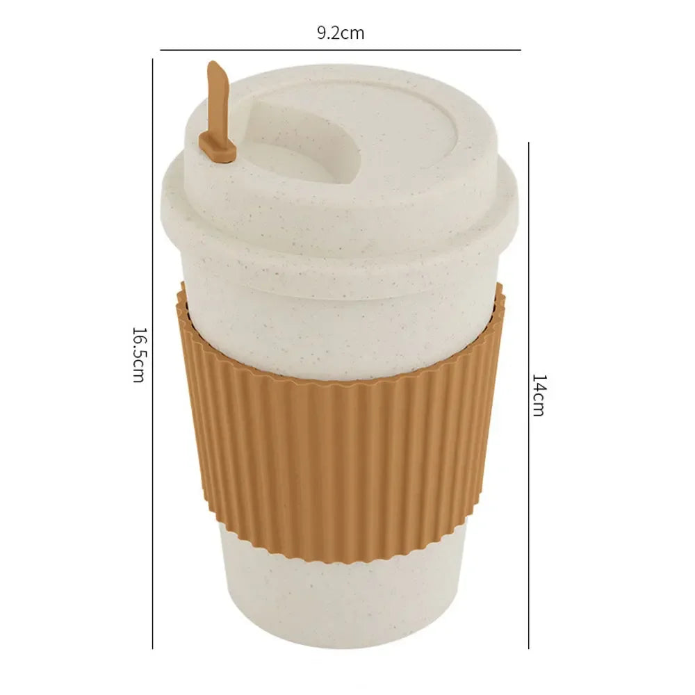 450ML Wheat Straw Travel Mug – Leak-Proof & Dishwasher Safe