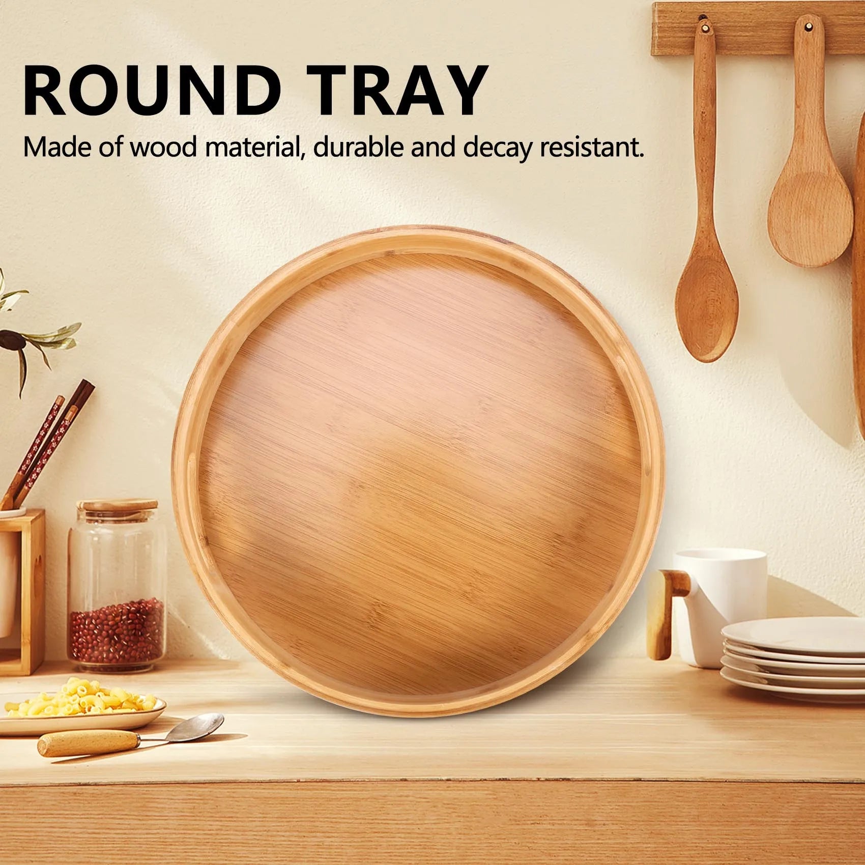 Natural Bamboo Wooden Tray – Elegant, Sustainable & Multi-Use