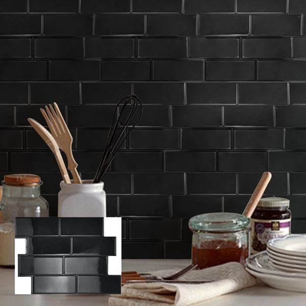 Tokyo Black – 3D Peel & Stick Wall Tiles (1, 10 or 20 pcs)