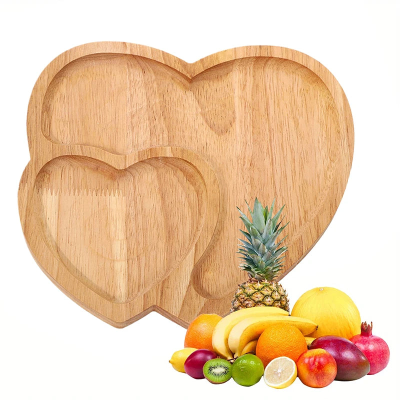 Heart-Shaped Wooden Snack Tray – Cheese & Dessert Board