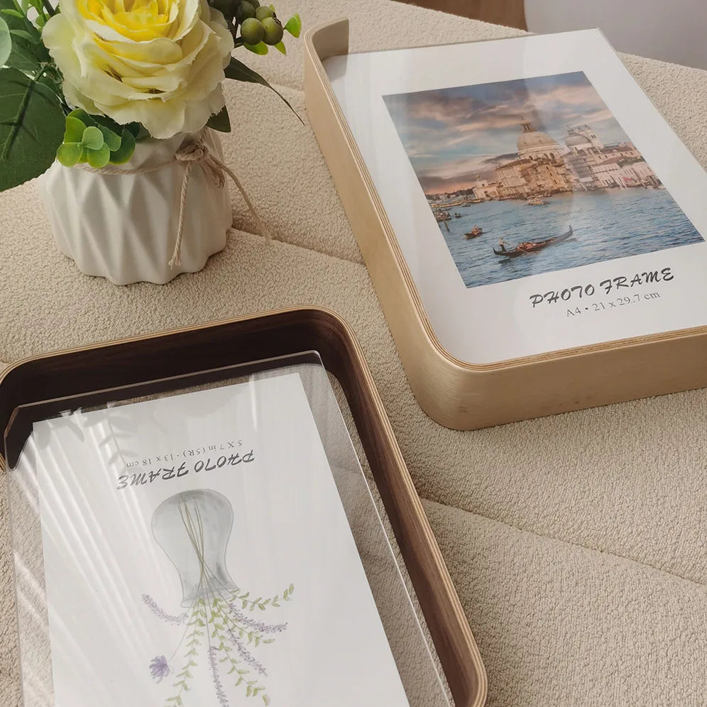 Acrylic & Wood Double-Sided Photo Frame – A4, 10×15 & 15×20cm