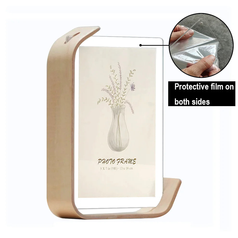 Acrylic & Wood Double-Sided Photo Frame – A4, 10×15 & 15×20cm