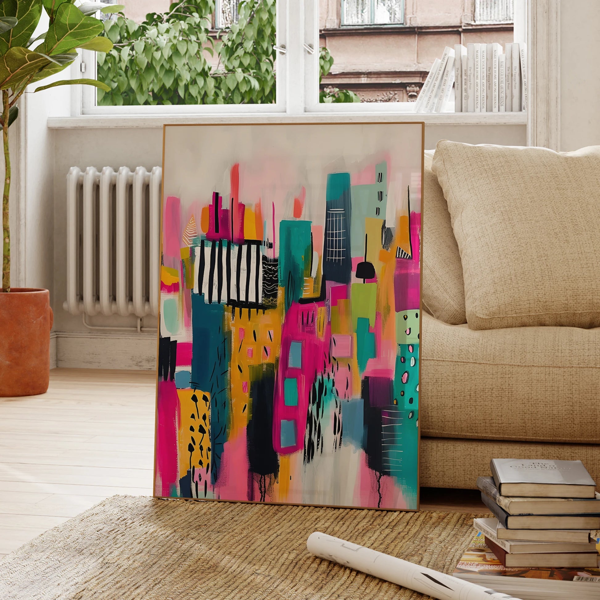 Modern Colorful Wall Art – Vibrant Canvas Prints for Living Room
