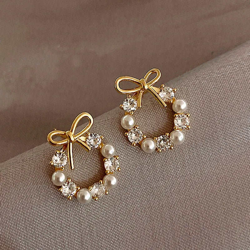 Retro Gold Multi-Circle Stud Earrings