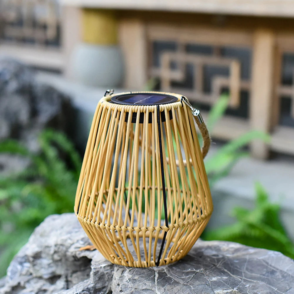 Large Rattan Solar Lantern Waterproof