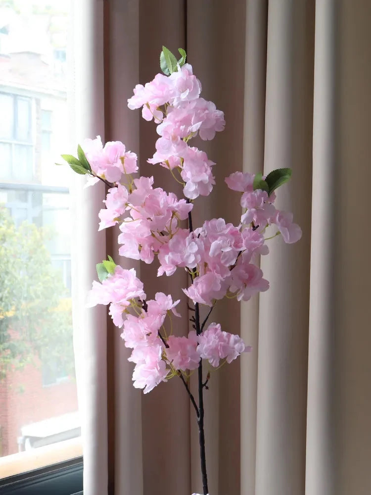 Artificial Cherry Blossom Branch – Soft Floral Decor for Living Room or Wedding
