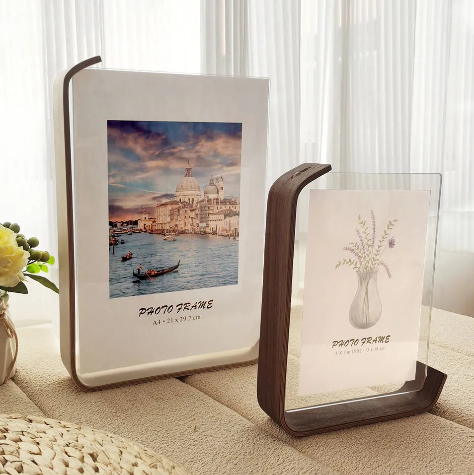Acrylic & Wood Double-Sided Photo Frame – A4, 10×15 & 15×20cm
