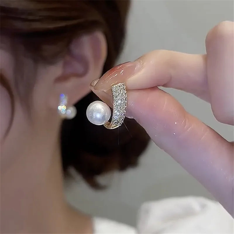 Minimalist Pearl Circle Earrings – Timeless & Versatile Women’s Jewelry