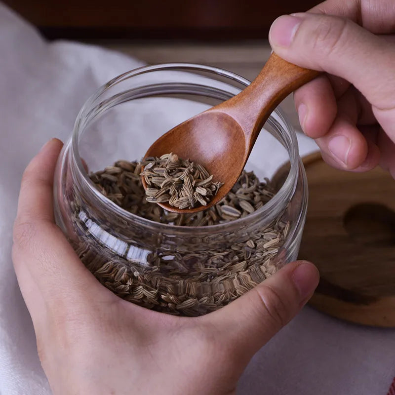 4pc Mini Wooden Spice Spoons – Condiment & Tea Scoops