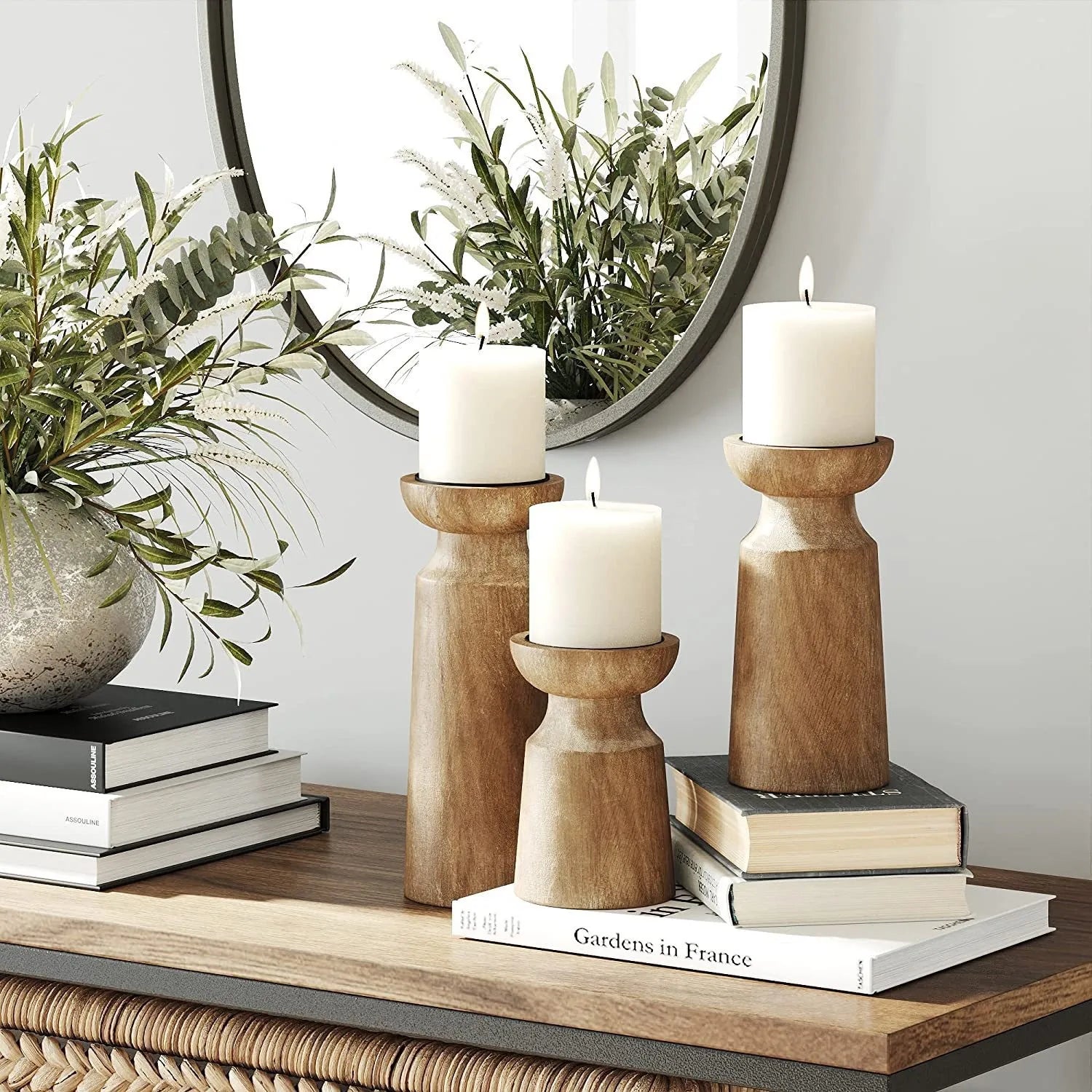 Vintage Wooden Candle Holders, Dining Tables, Weddings