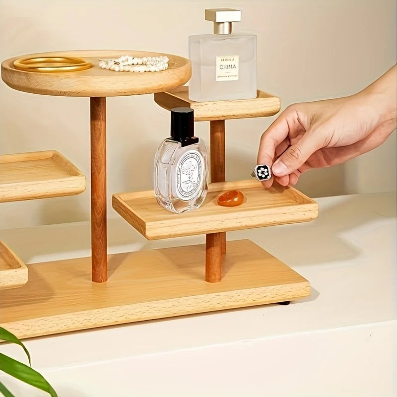 Wooden Multi-Layer Jewelry Display Rack – Bead Storage Organizer
