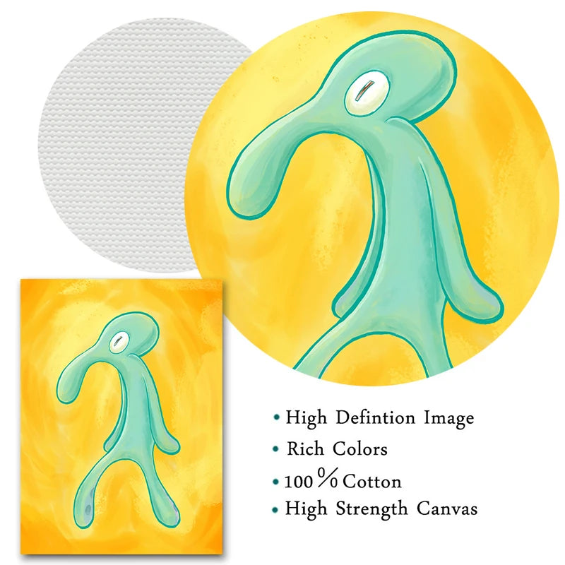 Squidward "Bold and Brash" Canvas – Funny SpongeBob Wall Art