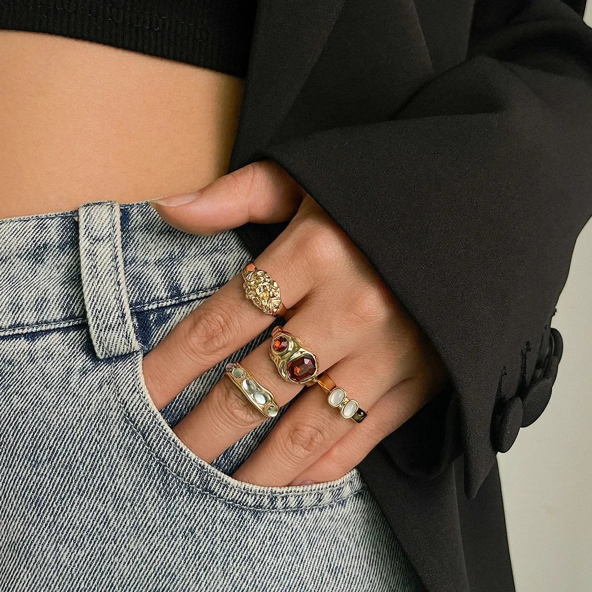 Brilliant Flow Ring Collection - 4-Ring Set