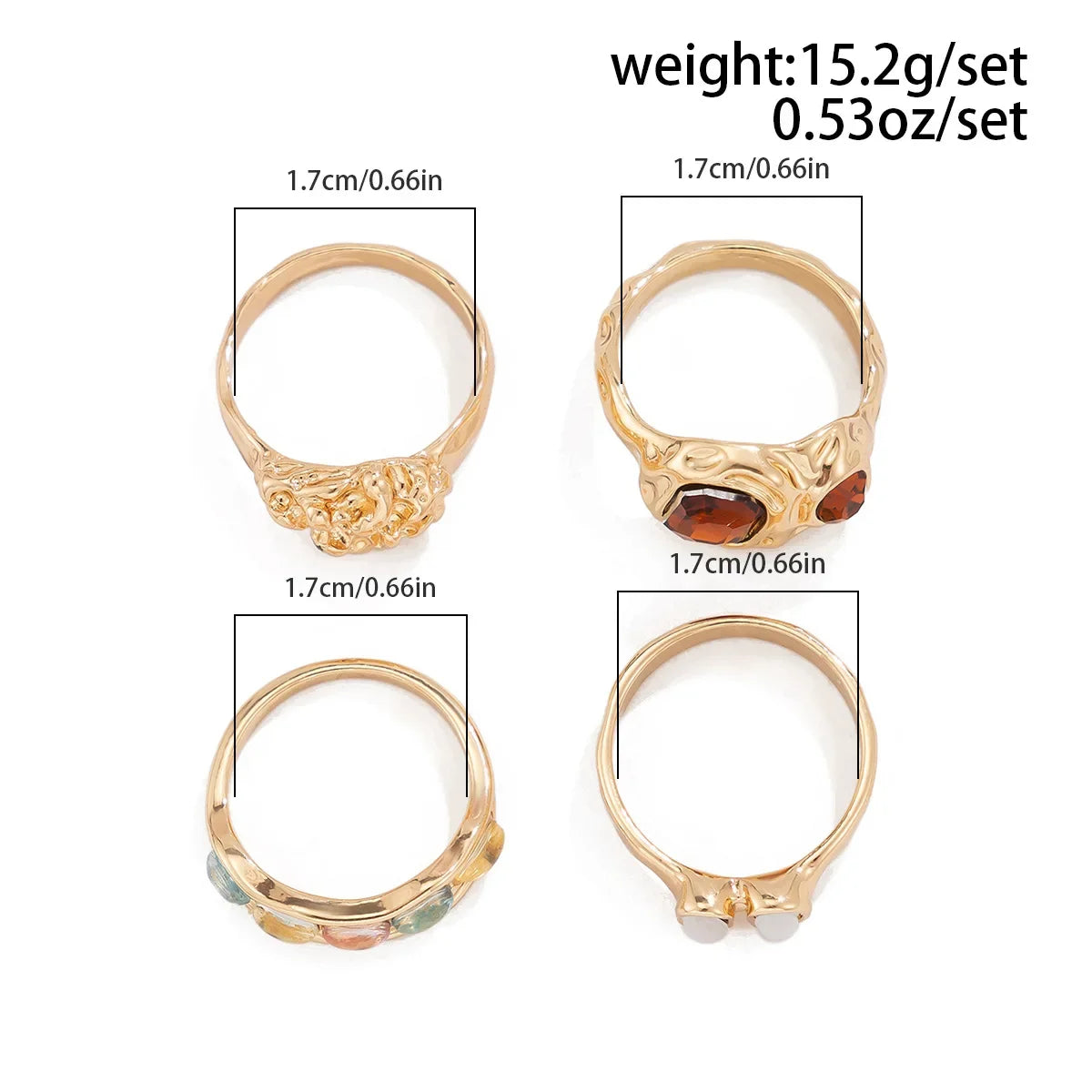 Brilliant Flow Ring Collection - 4-Ring Set