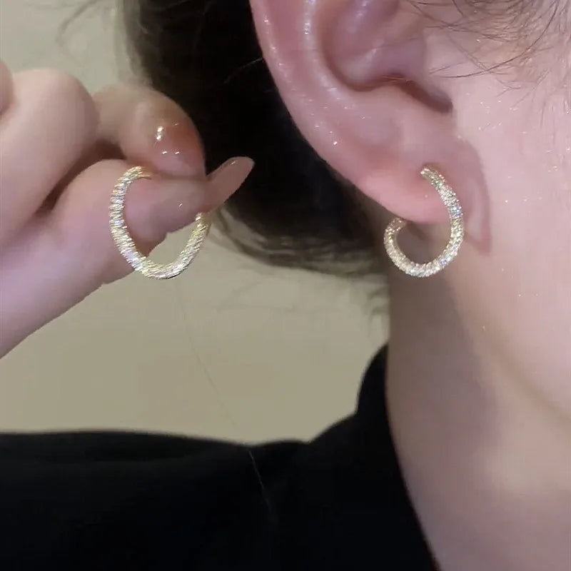 Vintage Zircon Cross Earrings