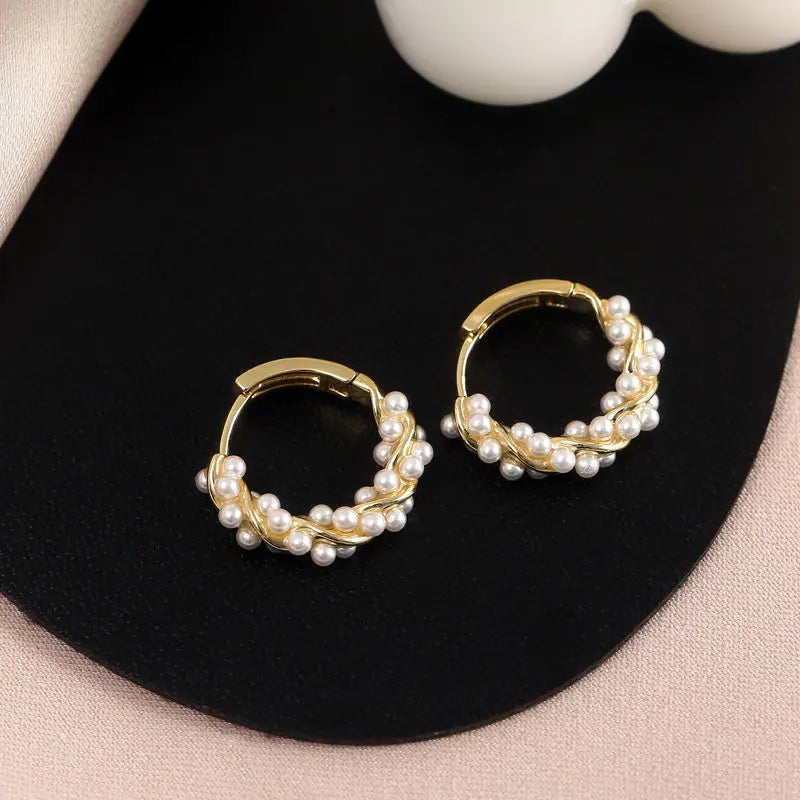 Retro Gold Multi-Circle Stud Earrings