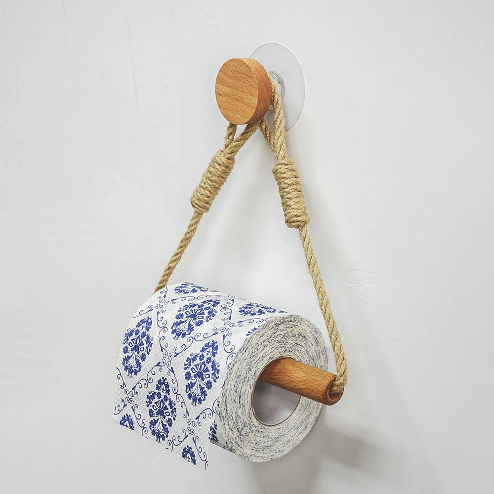 Wooden Wall-Mounted Toilet Paper Holder – Bathroom Accessory