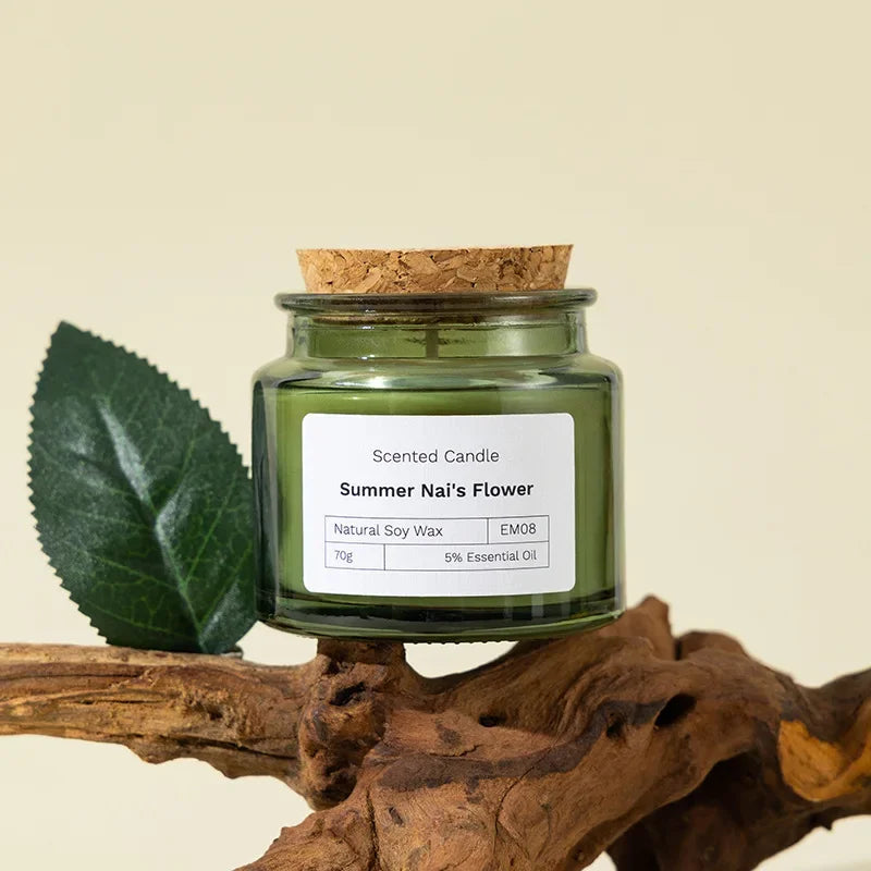 Green Soybean Wax Aromatherapy Candle – Smokeless Glass Cup