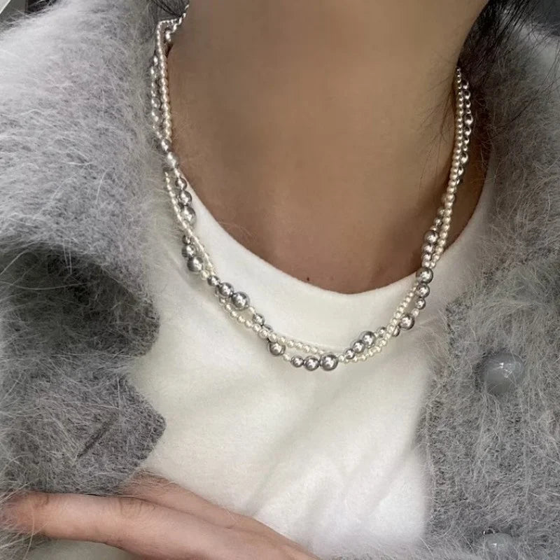 Pearl Choker – Double-Strand Necklace with Magnetic Clasp