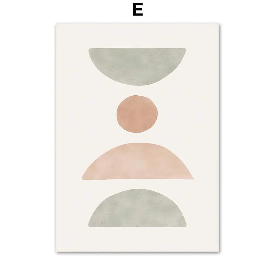Boho Rainbow Leaf Wall Art – Abstract Geometric Canvas Print