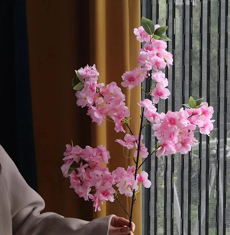 Artificial Cherry Blossom Branch – Soft Floral Decor for Living Room or Wedding