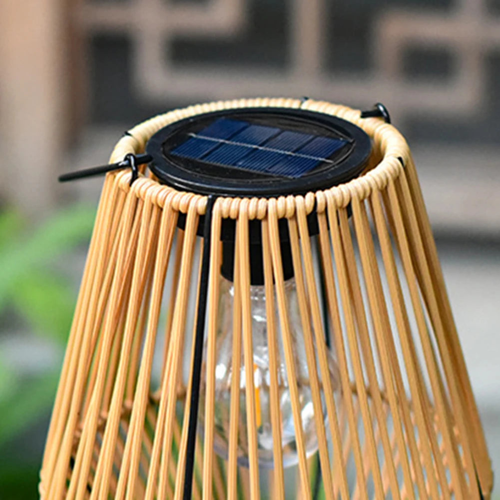 Large Rattan Solar Lantern Waterproof