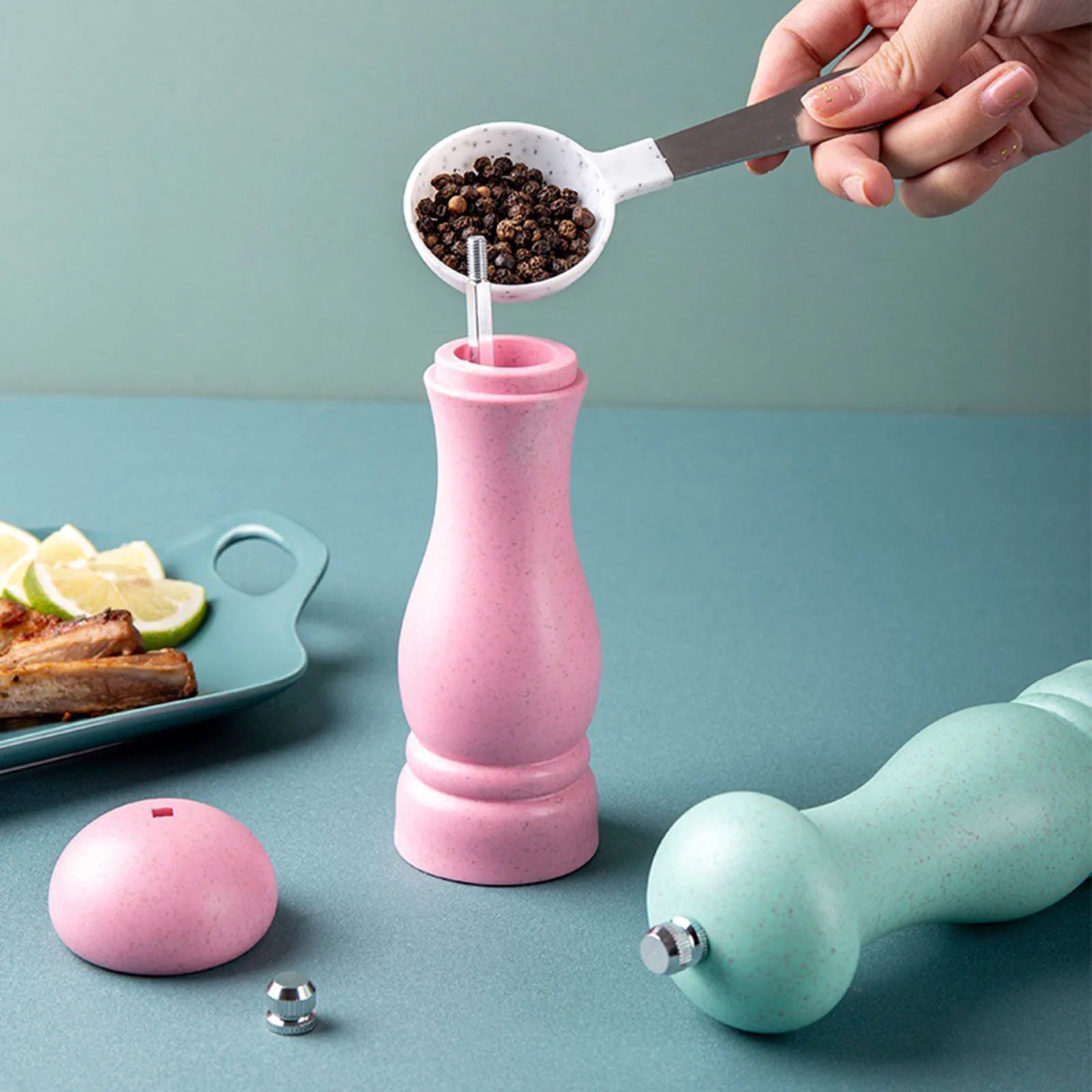 Adjustable Ceramic Pepper Grinder – Manual Salt & Spice Mill