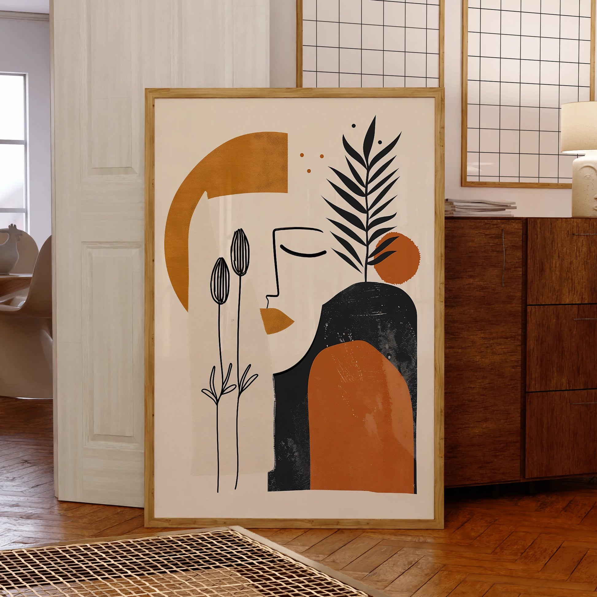 Modern Botanical Wall Art – Minimalist Abstract Plant Print