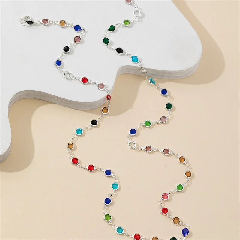 Boho Glass Bead Y-Necklace – Colorful Long Chain for Summer & Festivals