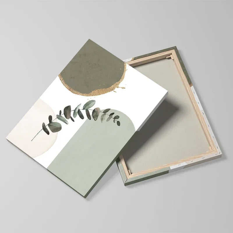 Sage Green Botanical Canvas – Framed Boho Leaf Art