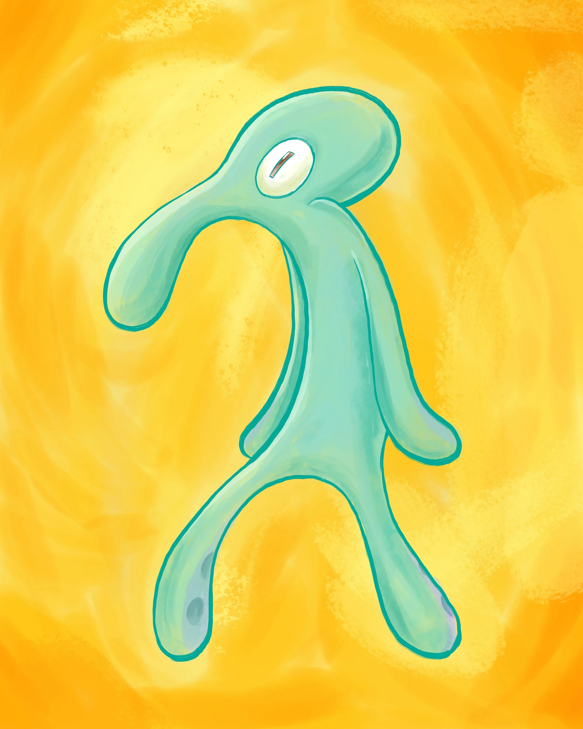 Squidward "Bold and Brash" Canvas – Funny SpongeBob Wall Art