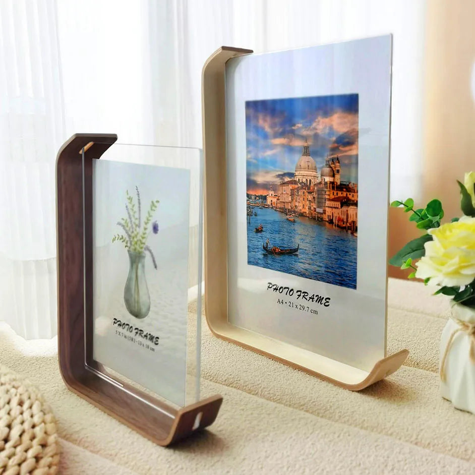 Acrylic & Wood Double-Sided Photo Frame – A4, 10×15 & 15×20cm
