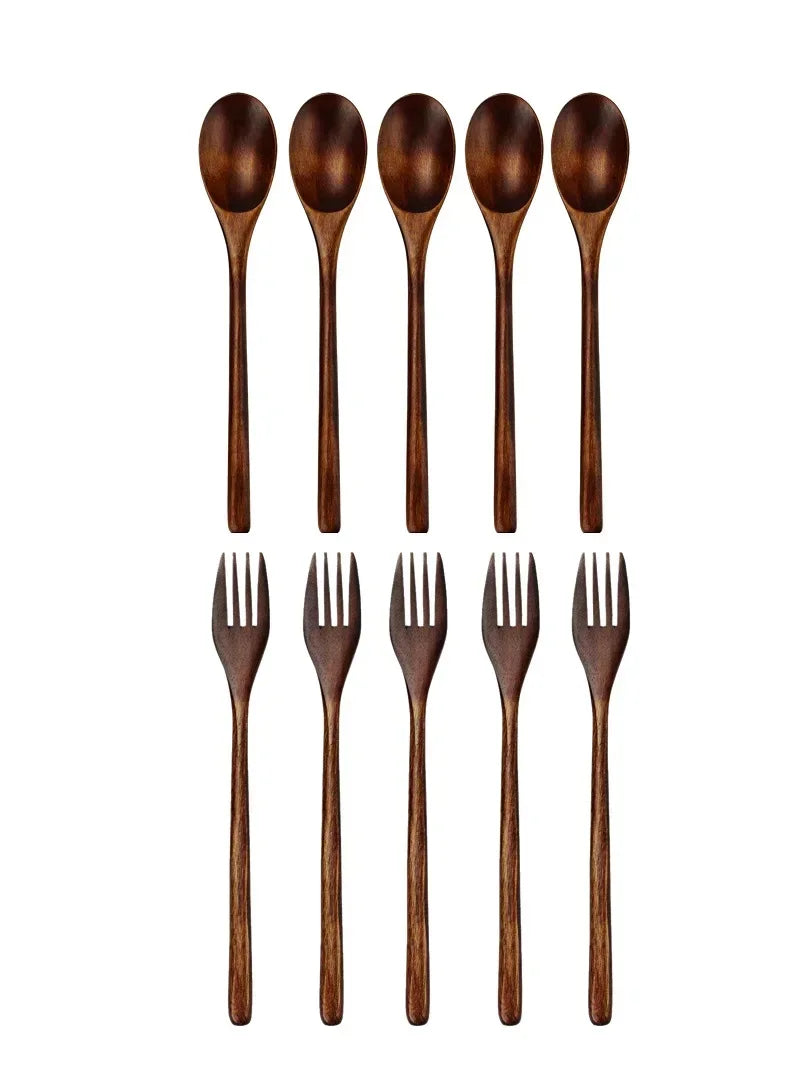 5-Piece Wooden Cutlery Set – Eco-Friendly Cooking Utensils