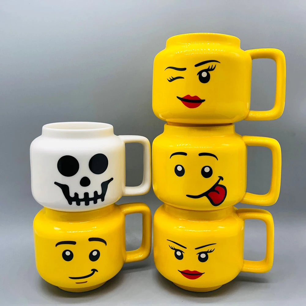 Impish Face Ceramic Mug – 250ML Couple Coffee Cup